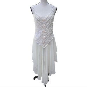 Vintage Romatic ivory sheer tiered lingerie dress